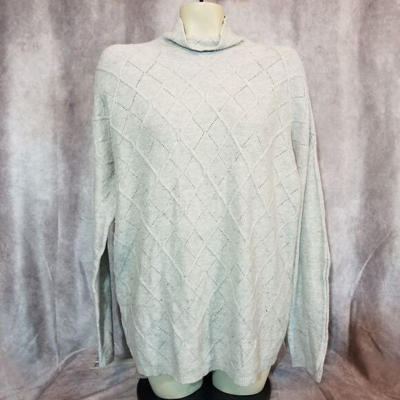 SWEATER SALE 3/$30 Caslon Grey Diamond Print Sweater Size XXL - Picture 2 of 6